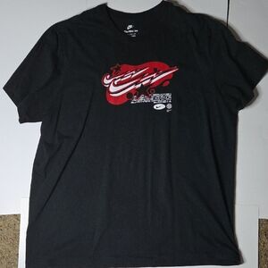 Nike Men's Tee with Red Graphic on Black